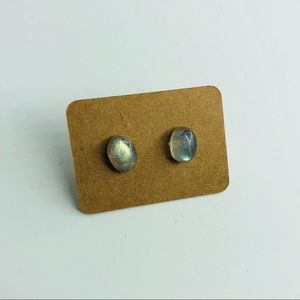 MINIMALIST LABRADORITE OVAL STUDS 👽